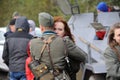 Ukrainians reenact a battle between the Ukrainian Insurgent Army UPA and the Red Army as they mark the `Day of defender`