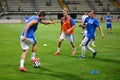 ukrainnian football players are warming up photo was taken during the match between ukraine and slovakia at nsk olimpiyskyi