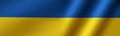 Ukranian ukraine long flag space for your text - 3d rendering
