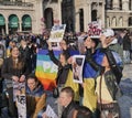 Ukranina protest in Duomo Square Milan