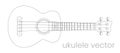 Ukulele guitar illustration. Music instrument. Vector line sketch