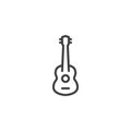 Ukulele guitar line icon