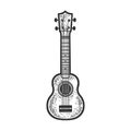 Ukulele Hawaii guitar sketch raster illustration