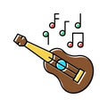 ukulele hawaii musician instrument color icon vector illustration