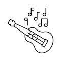 ukulele hawaii musician instrument line icon vector illustration