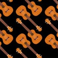 Ukulele Hawaiian guitar. From brown wood. Realistic vector illustration