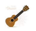 Ukulele - Hawaiian musical instrument. Vector illustration on white