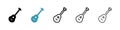 Ukulele icon vector set on white background