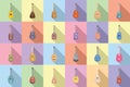 Ukulele icons set flat vector. Acoustic band Royalty Free Stock Photo