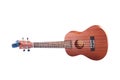 Ukulele, isolated on a white background. Classic ukulele, small wooden guitar Royalty Free Stock Photo