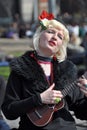 Ukulele Lady Busker in New York