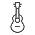 Ukulele line icon, music and string, guitar sign, vector graphics, a linear pattern on a white background.