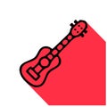 Ukulele line icon, vector pictogram of small hawaiian guitar