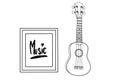 ukulele realistic cartoon drawing. Musical intruments design vector Royalty Free Stock Photo