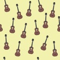 Ukulele retro vintage seamless pattern background Royalty Free Stock Photo