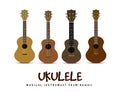 Ukulele vector illustration on white