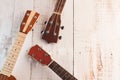 Ukuleles in the terrace Royalty Free Stock Photo