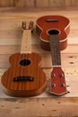 Ukuleles on the wooden terrace Royalty Free Stock Photo