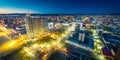 Ulaan-Baator, Mongolia - May 16, 2015: Night view at the streets of the capital of Mongolia. Royalty Free Stock Photo