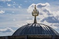 Ulan-Ude, Buryatia / Russia - May 15, 2021: Symbol of Mongolia on the consulate building in Ulan-Ude