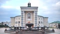 Ulan-Ude, Buryatia, Russia - August 9, 2021: Ulan-Ude city central square. Theatre of Drama. Buryat Republic. Royalty Free Stock Photo