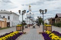 ULAN UDE, RUSSIA - SEPTEMBER 06, 2019: Cathedral of Our Lady of Smolensk or Odigitrievsky Cathedral in Ulan Ude, Russia