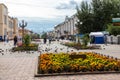 ULAN UDE, RUSSIA - SEPTEMBER 06, 2019: Ulitsa Lenina is a pedestrian arbat street in the center of Ulan-Ude city, Republic of