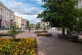 ULAN UDE, RUSSIA - SEPTEMBER 06, 2019: Ulitsa Lenina is a pedestrian arbat street in the center of Ulan-Ude city, Republic of