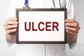 Ulcer word text. Digestion and stomach disease, Medicine Royalty Free Stock Photo