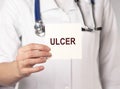 Ulcer word text. Digestion and stomach disease, Medicine Royalty Free Stock Photo