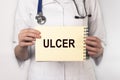 Ulcer word text. Digestion and stomach disease, Medicine Royalty Free Stock Photo
