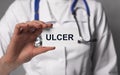 Ulcer word text. Digestion and stomach disease, Medicine Royalty Free Stock Photo