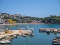 ULCINJ, MONTENEGRO : coast of popular resort town of Ulcinj, Montenegro