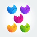 Fulcolor leaf Shape Vecto symbol Vector Template