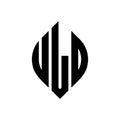 ULD circle letter logo design with circle and ellipse shape. ULD ellipse letters with typographic style. The three initials form a Royalty Free Stock Photo