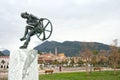 Ulisse statue by the sea in Menton Royalty Free Stock Photo