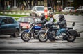 ULIYANOVSK RUSSIA 15. 10. 2016 Bikers closing of the motoseason-2016, in the square in front of Akvamoll Zasviyazhie.