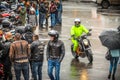 ULIYANOVSK RUSSIA 15. 10. 2016 Bikers closing of the motoseason-2016, in the square in front of Akvamoll Zasviyazhie.