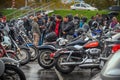 ULIYANOVSK RUSSIA 15. 10. 2016 Bikers closing of the motoseason-2016, in the square in front of Akvamoll Zasviyazhie.