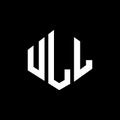 ULL letter logo design with polygon shape. ULL polygon and cube shape logo design. ULL hexagon vector logo template white and Royalty Free Stock Photo