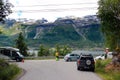 Road police control the traffik in Ullensvang, Norway