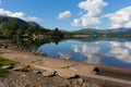 Ullswater The Lakes Cumbria England UK mountains and blue sky and clouds Royalty Free Stock Photo