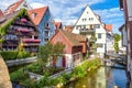 Ulm cityscape, Germany. Vintage houses in old town of Ulm