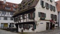 Ulm fisher quarter old crooked half timber house