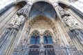 View on tympanon above the main gate of Ulm Cathedral (Ulmer Muenster) Royalty Free Stock Photo