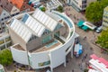 Ulm, Germany, August 17, 2022: Aerial view of Munsterplatz squar Royalty Free Stock Photo