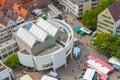 Ulm, Germany, August 17, 2022: Aerial view of Munsterplatz squar Royalty Free Stock Photo