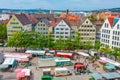 Ulm, Germany, August 17, 2022: Aerial view of Munsterplatz squar Royalty Free Stock Photo