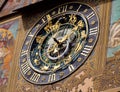 old golden clock in ulm on a wall Royalty Free Stock Photo