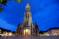 Ulm Munster at night Royalty Free Stock Photo